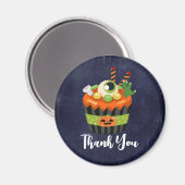 Aimant Joli et effrayant Halloween Cupcake Merci (Recto/Verso)