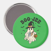 Aimant Joli fantôme boo avec café glacé (Recto/Verso)