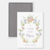 Aimant Joli Fleur sauvage de printemps | Tu aimes maman (Recto/Verso)