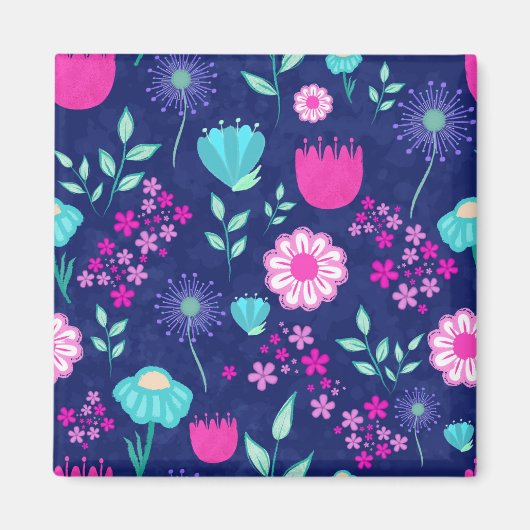 Aimant Joli fond à motif floral (Devant)