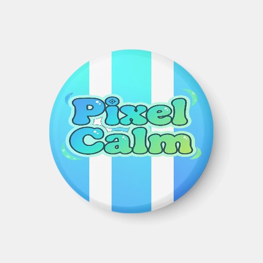 Aimant Joli garçon de jeu vidéo anime pixel calme (Devant)