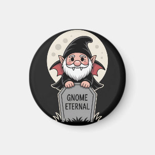 Aimant Joli gnome vampire de dessin animé debout devant u