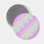 Aimant Joli graffiti géométrique girly motif li (Recto/Verso)