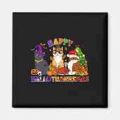 Aimant Joli Hallothanksmas Chat Noir pour Chat Noir (Devant)