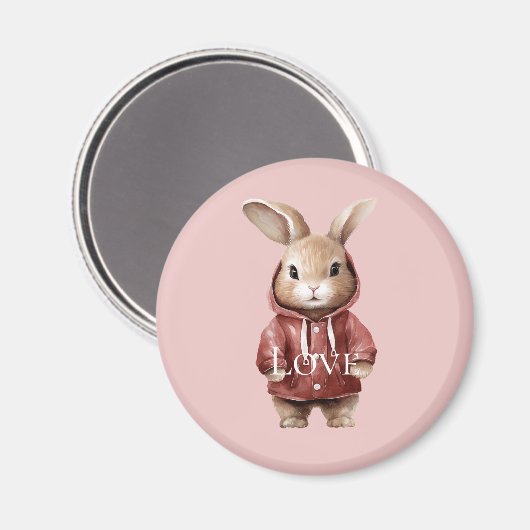 Aimant Joli Lapin Amour (Recto/Verso)
