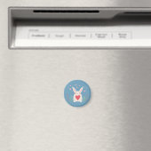 Aimant Joli Lapin Blanc Au Coeur (In Situ (Lave-vaisselle))