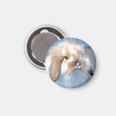 Aimant Joli lapin blanc et brun flamand (Recto/Verso)