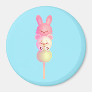 Aimant Joli lapin, ours et grenouille Dango Affiche brill