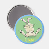 Aimant Joli lapin souriant joli dessin animé (Recto/Verso)