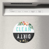 Aimant Joli lave-vaisselle Floral propre DIRTY (In Situ (Lave-vaisselle))