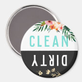 Aimant Joli lave-vaisselle Floral propre DIRTY (Recto/Verso)