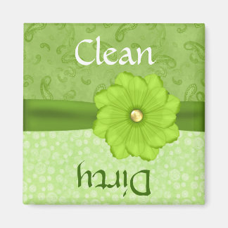 Aimant Joli Lave-vaisselle Floral Vert