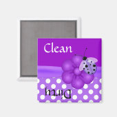 Aimant Joli lave-vaisselle violet Ladybug magnétique (Recto/Verso)