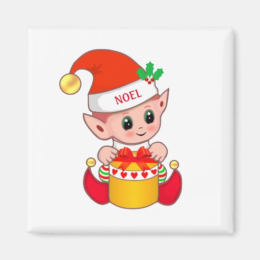 Aimant Joli lutin de Noël mignon (Devant)