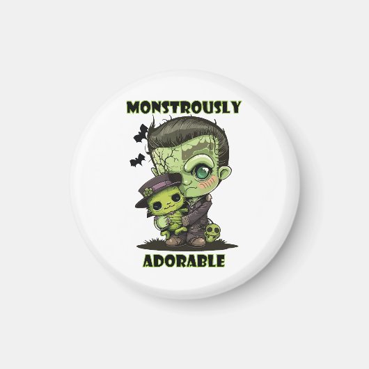 Aimant Joli monstre de Frankenstein avec peluche (Devant)