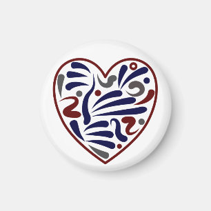 Aimant Joli motif cardiaque abstrait
