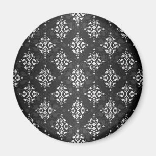 Aimant Joli motif damassé noir et blanc