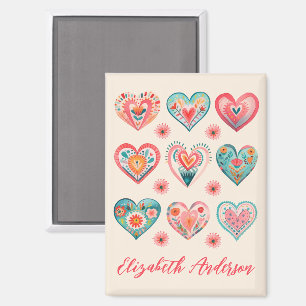 Aimant Joli motif de coeur pour la Saint-Valentin