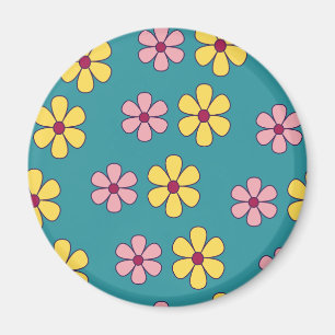 Aimant Joli motif de grandes fleurs