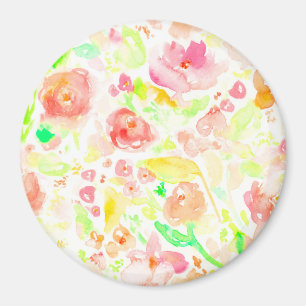 Aimant Joli motif floral aquarelle coloré