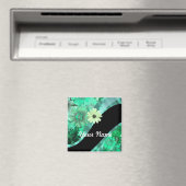 Aimant Joli motif floral vert (In Situ (Lave-vaisselle))