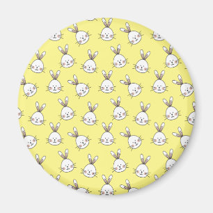 Aimant Joli Motif lapin blanc de Pâques