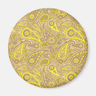 Aimant Joli motif paisley brun jaune