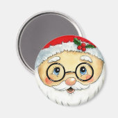 Aimant Joli Noël Aquarelle Père Noël Face (Recto/Verso)