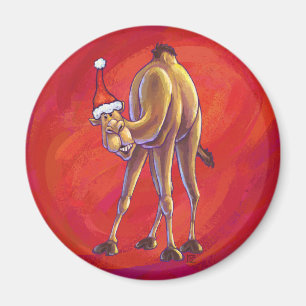 Aimant Joli Noël Camel En Rouge