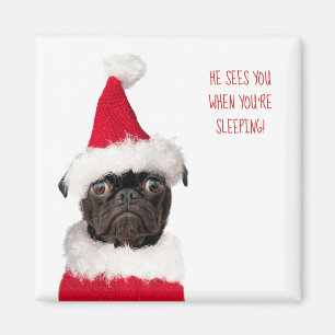 Aimant Joli Noël Carlin noir Chiot Père Noël