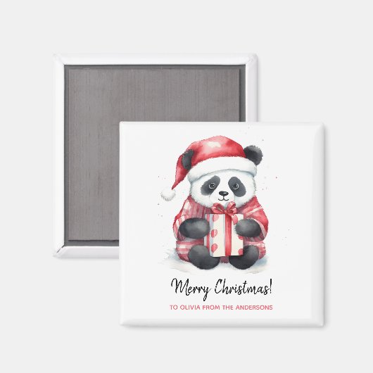 Aimant Joli Noël Panda Père Noël (Recto/Verso)