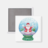Aimant Joli Noël Snowglobe Père Noël, Étoile, Oiseau (Recto/Verso)
