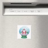 Aimant Joli Noël Snowglobe Père Noël, Étoile, Oiseau (In Situ (Lave-vaisselle))