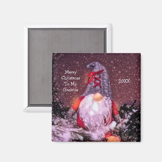 Aimant Joli Noël Whimsical Gnome Holiday Tree (Recto/Verso)