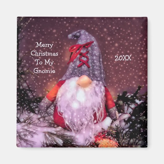 Aimant Joli Noël Whimsical Gnome Holiday Tree (Devant)