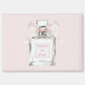 Aimant Joli nœud de bouteille de parfum rose (Recto)