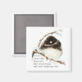 Aimant Joli oiseau junco, Écriture, Matt 11:28, Repos (Recto/Verso)