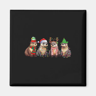 Aimant Joli Otter Noël Pyjama Amusants Jeu de Noël Lumièr