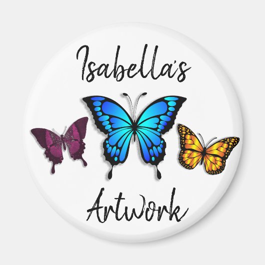 Aimant Joli Papillons Nom personnalisé (Devant)