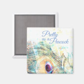 Aimant Joli pastel en plumes blanc paon (Recto/Verso)