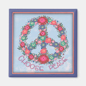 Aimant Joli Pastel Floral Choisissez Peace Inspirivity (Devant)