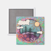 Aimant Joli Pastel Sunset Ralentir Citation Inspiribilité (Recto/Verso)