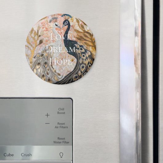 Aimant Joli Peacock Pink Gold Noël (In situ (réfrigérateur))