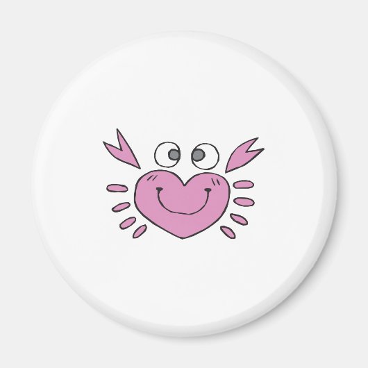 Aimant joli petit crabe coeur (Devant)