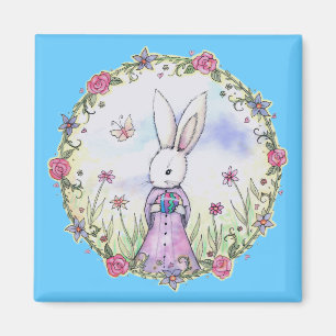 Aimant Joli petit lapin de Pâques aimanté