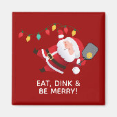 Aimant Joli Pickleball Père Noël Noël rouge (Devant)