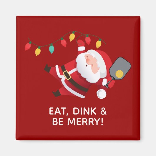 Aimant Joli Pickleball Père Noël Noël rouge (Devant)