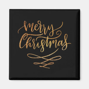 Aimant Joli pinceau doré écriture Joyeux Noël T Shirt