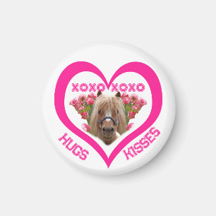 Aimant Joli poney en rose pour la Saint-Valentin