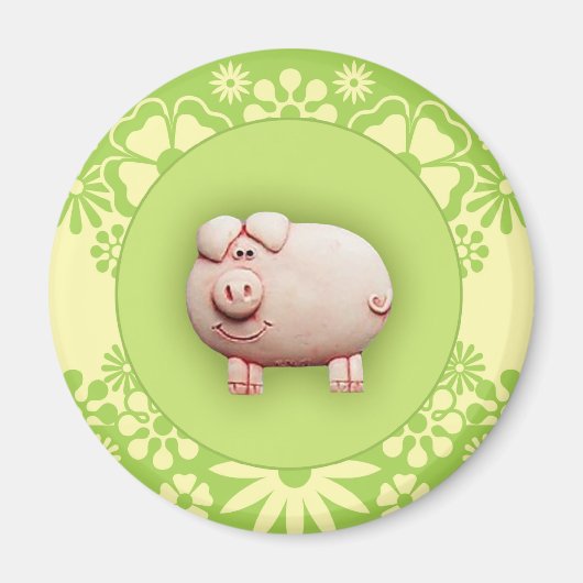 Aimant Joli porc rose (Devant)